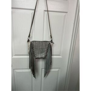 Holy Cow Culture 847 Original Leather Cowhide Fringed Crossbody Bag Gift